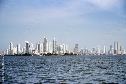 Cityscape of modern Cartagena  famous resort in Colombia  South America