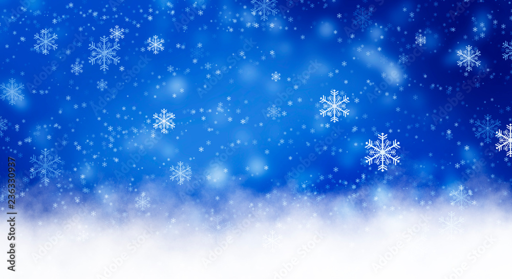 Blue sparkling background with stars. Blue bokeh background with snowflakes. Empty winter background, snowy, celebratory. Blue sparkling background with stars. Blue bokeh background with snowflakes. Empty winter background, snowy, celebratory.