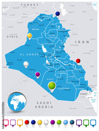 Iraq Map and map icons