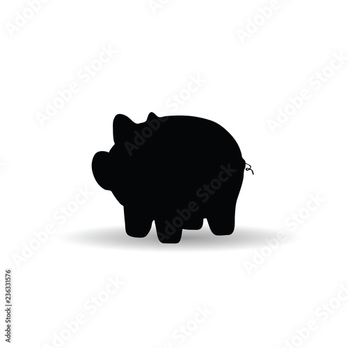 pig icon in black animal symbol silhouette