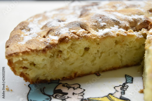 apple pie food dessert icing sugar close-up