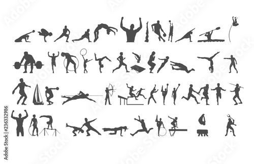 Athletes silhouettes. Vector illustration.