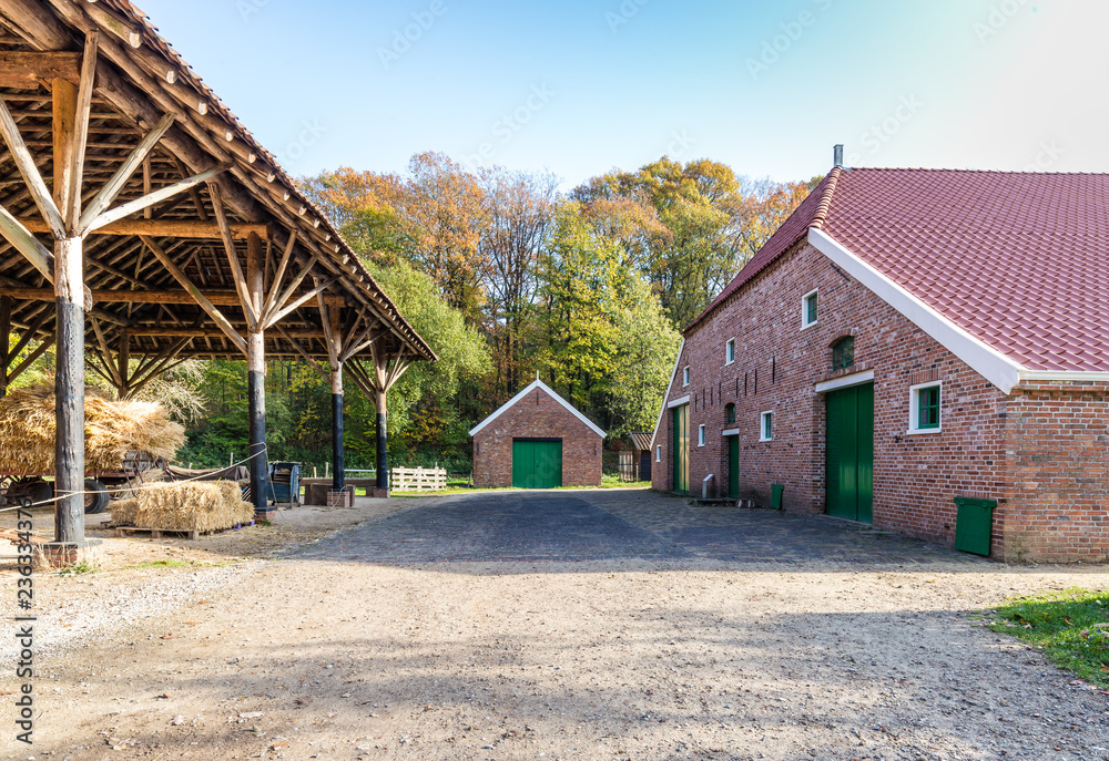 Traditional Dutch farmhouse scene