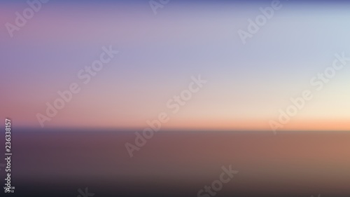 Abstract aerial panoramic view of sunset over ocean. Nothing but sky and water. Beautiful serene scene. Vector illustration