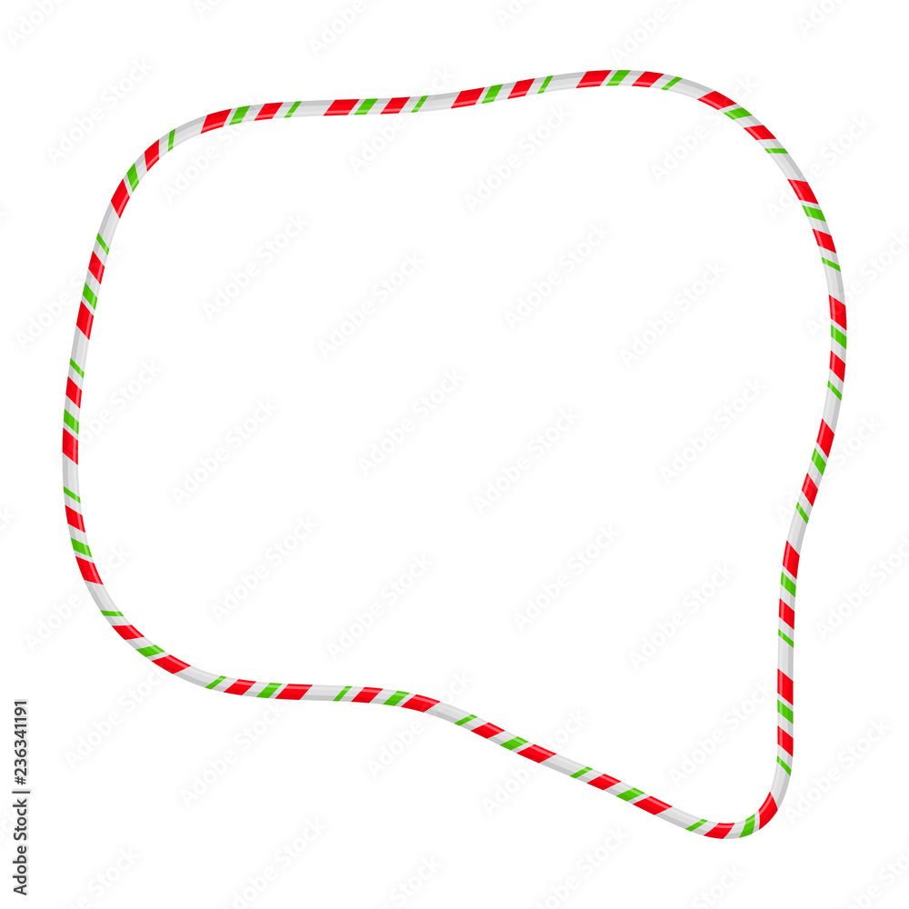 Candy Cane Frame Border Random Shape. Vector christmas design isolated on white background Candy Cane Frame Border Random Shape. Vector christmas design isolated on white background