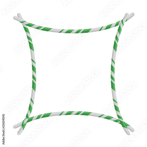 Candy Cane Frame Border. Vector christmas design isolated on white background