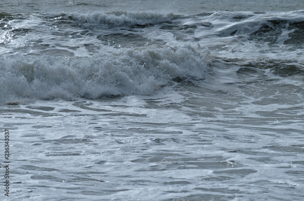 Stormy beach waves background Stormy beach waves background