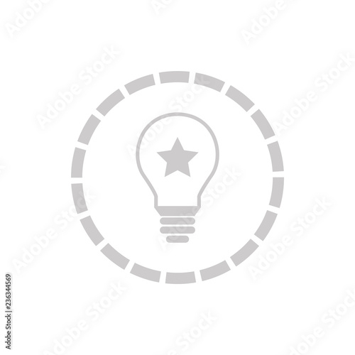 Glühbine mit Stern und Mauer - Icon, Symbol, Piktogramm, grafisches Element - outline - grau - Hintergrund weiß - Vektor