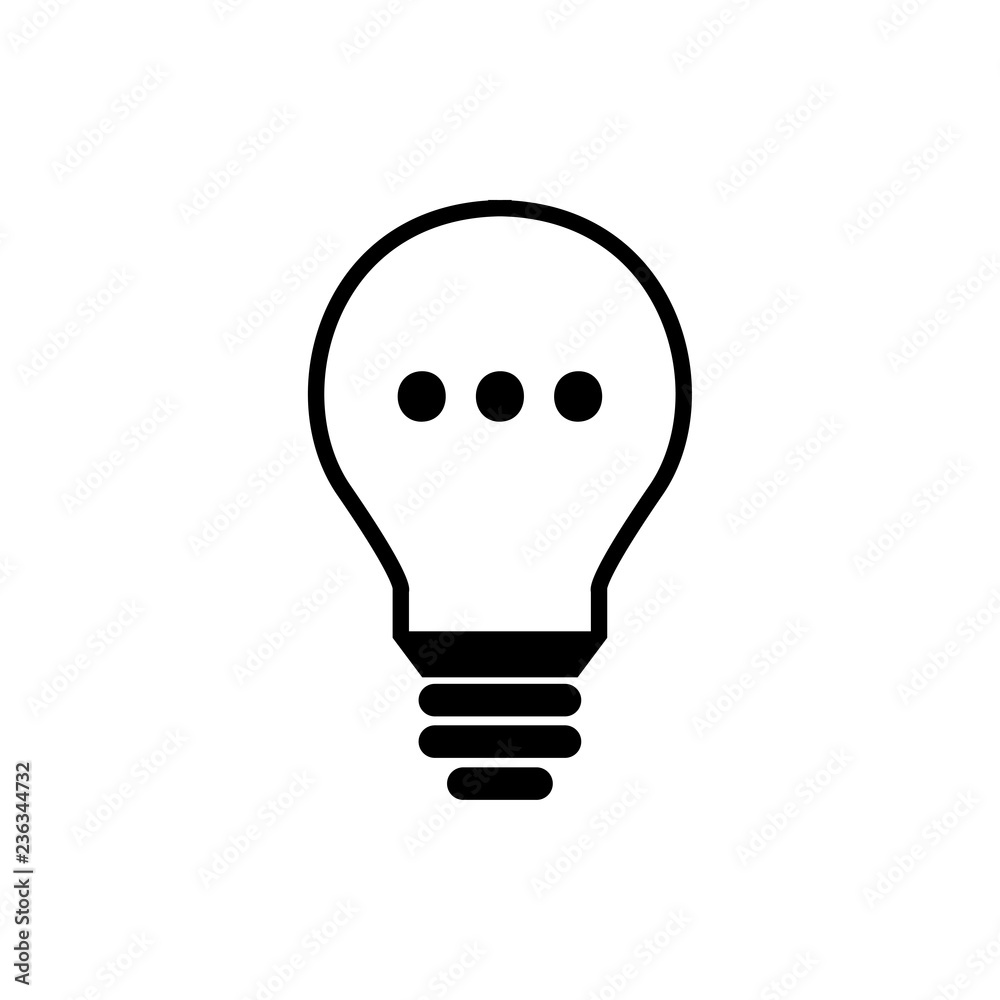 Obraz premium Glühbine PUNKT ... - Icon, Symbol, Piktogramm, grafisches Element - outline - schwarz - Hintergrund weiß - Vektor 