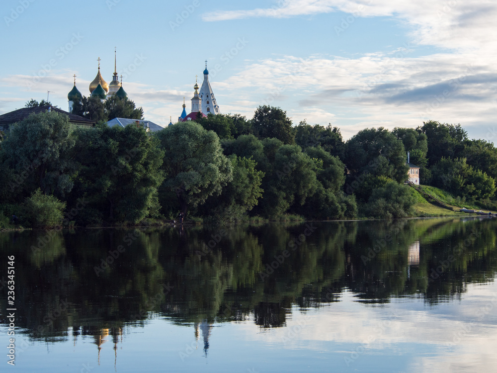 View of Oka river in Kolomna,Russia at sunset 