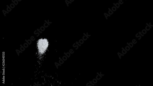 4K texture of snowball hitting wall isolated on black with alpha