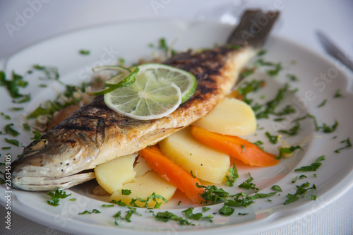 fresh fish with vegetables