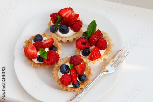 FRUIT PASTRIES ON TABLE SETTING