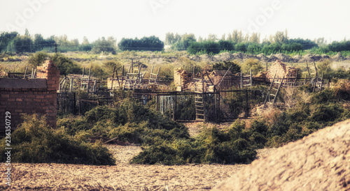 Polluted Area In Karakum Desert In Central Turkmenistan photo