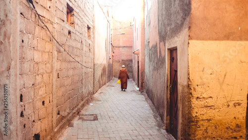 Deserted alleyway in Marrakech photo