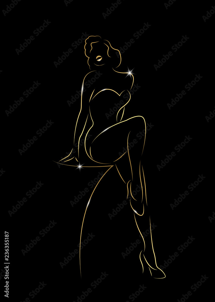 Erotic woman silhouete