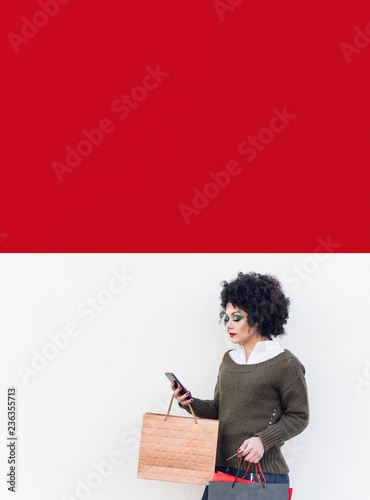 Woman shopping online