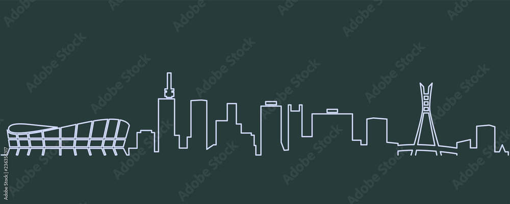 Lagos Single Line Skyline