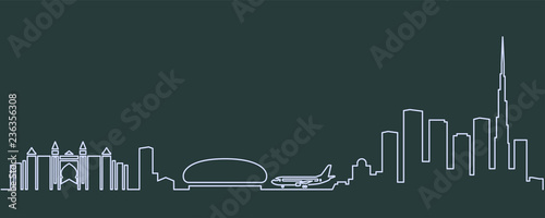 Dubai Single Line Skyline