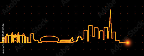 Dubai Light Streak Skyline