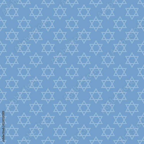 Star of David Seamless Pattern - Light blue Star of David design made for Hanukkah