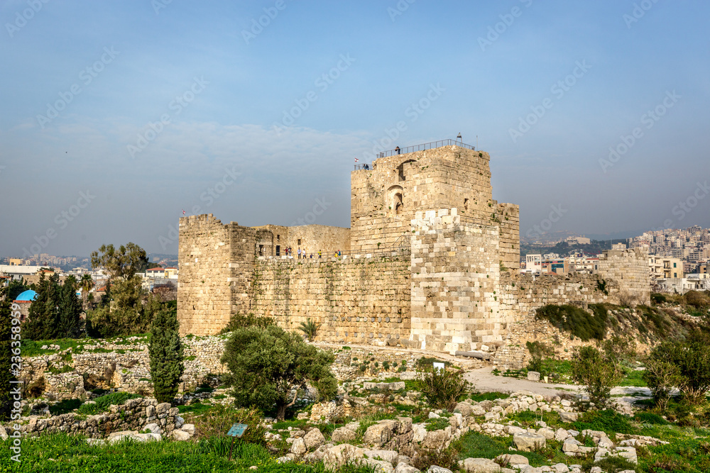 Tourists enjoying the ruins of Byblos in Lebanon