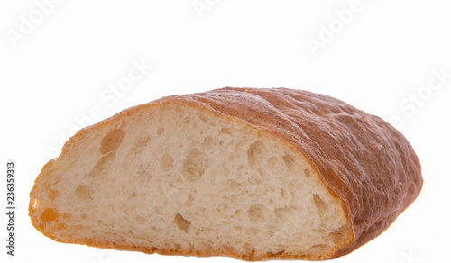 Чиабатта на белом фоне