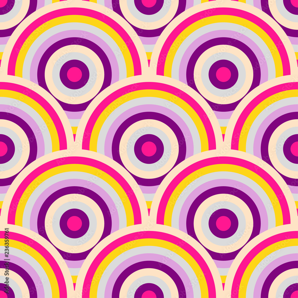 Abstract seamless pattern with circles. Geometry pattern for fabric. Textile background.