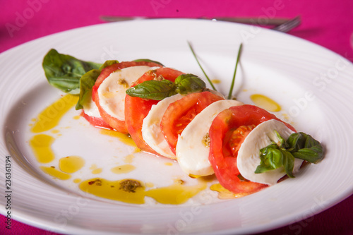 salad with mozzarella and tomatoes
