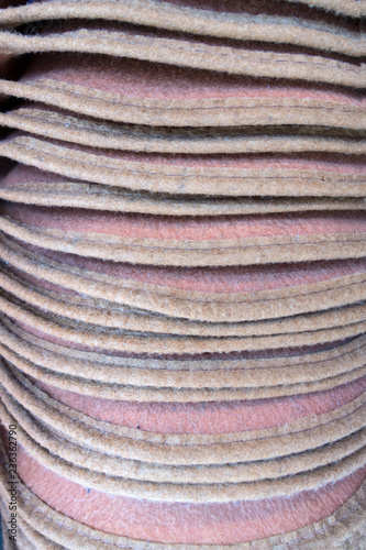 Gray Seat Cushions with felt, close-up photo