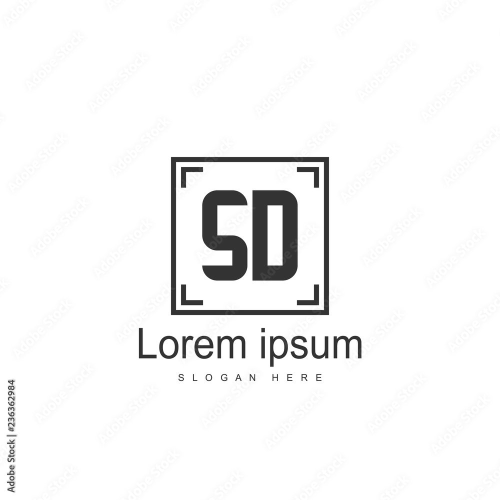 SD Letter logo design. Initial letter SD Logo template