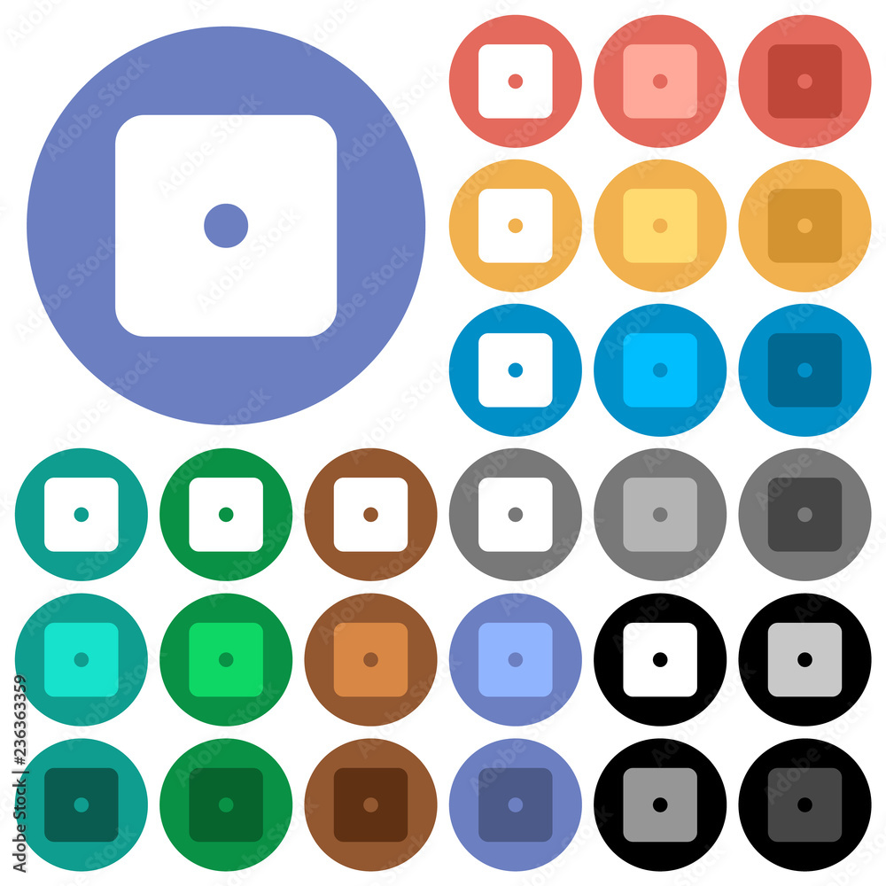 Domino one round flat multi colored icons Domino one round flat multi colored icons