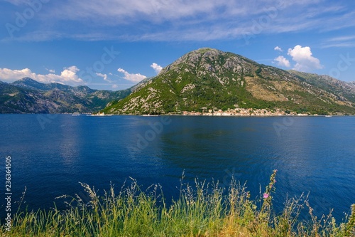 Perast and islands St. George and St. Mary, Bay of Kotor, Montenegro, Europe photo