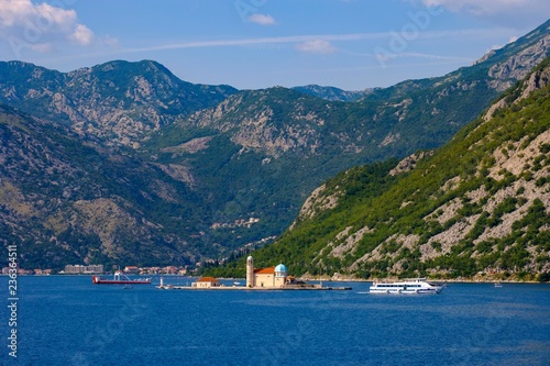 Island Mary of the Rock, Gospa od ?krpjela, behind Risan, Bay of Kotor, Montenegro, Europe photo