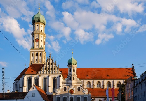Protestant Church of St. Ulrich and Basilica St. Ulrich and Afra, Augsburg, Swabia, Bavaria, Germany, Europe photo