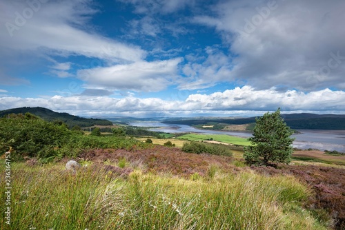View from viewpoint Struie Hill to the estuary Dornoch Firth, Sutherland, Scotland, Great Britain photo