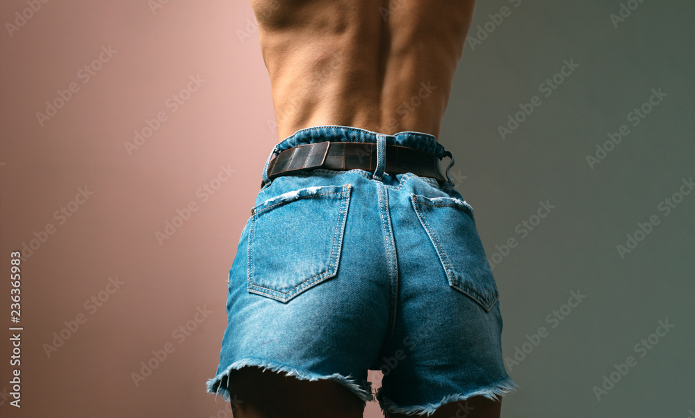 Ass. Female buttocks in jeans stripped. Big sexy sandy. Luxury female back  and buttocks. Sensual girl. Sexy ass in jeans, hard style, woman clothes.  Stock Photo | Adobe Stock