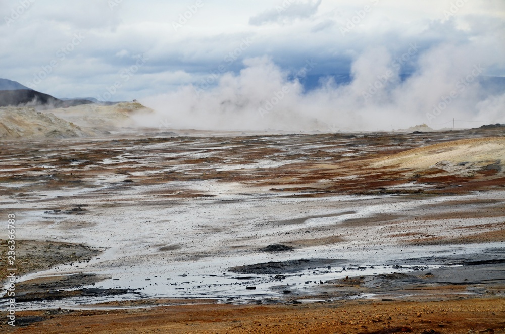 Islanda fumarole vapore e geyser Islanda fumarole vapore e geyser
