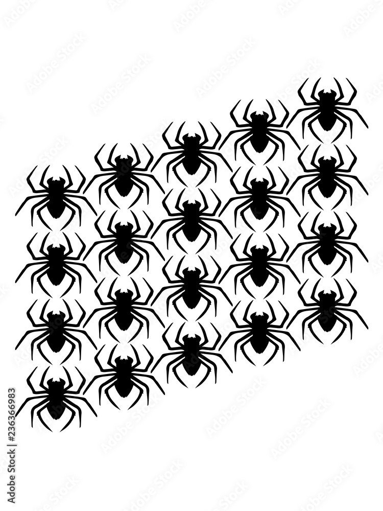 cool viele reihen muster spinne logo design ekelig horror halloween  gruselig insekt krabbeln beine umriss Stock-Illustration | Adobe Stock