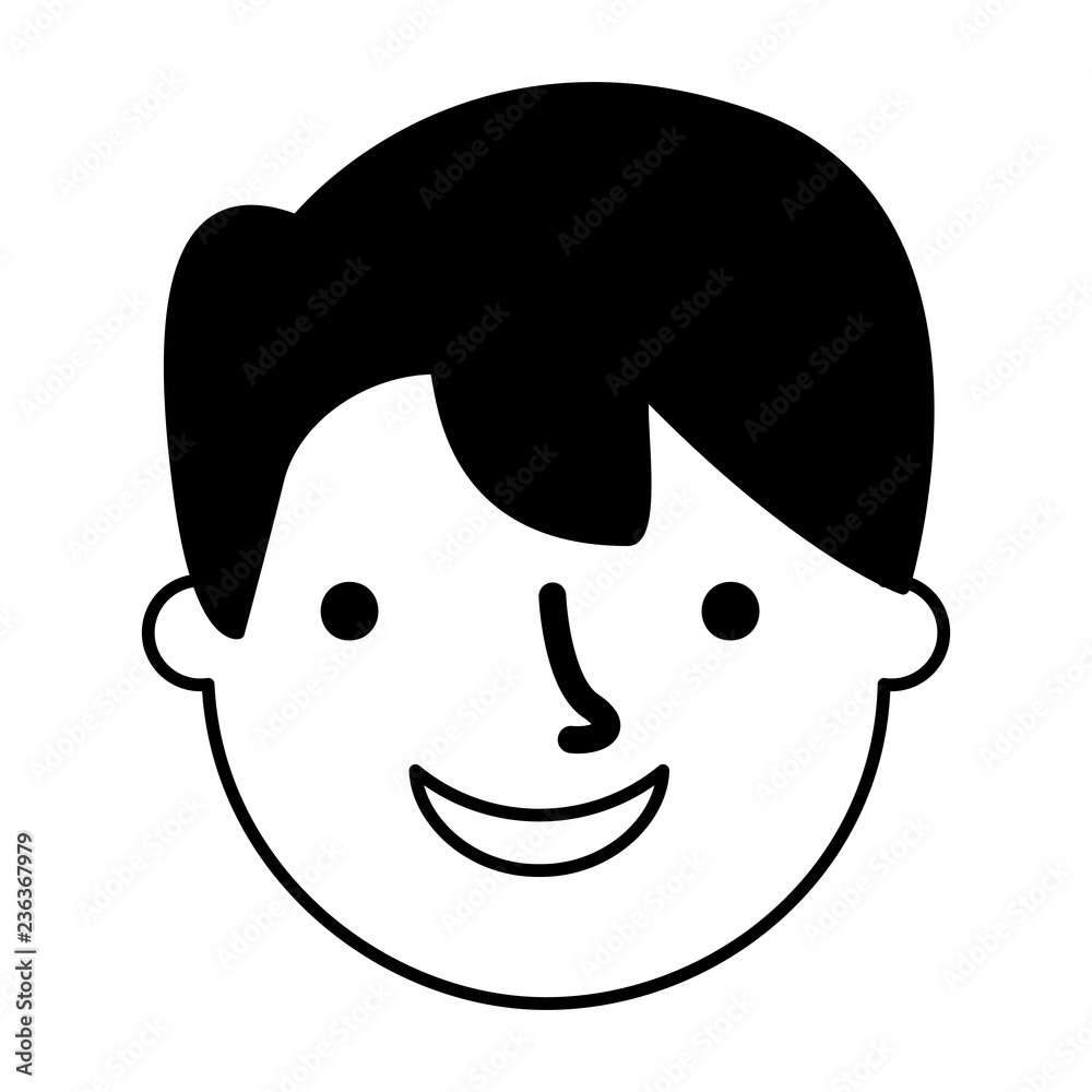 man face on white background