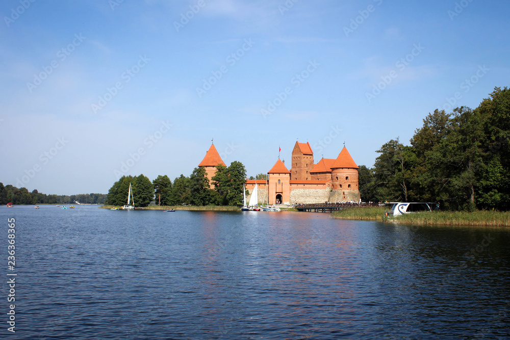 Scenic view of Trakai Castle and lakes by early autumn, Lithuania Scenic view of Trakai Castle and lakes by early autumn, Lithuania