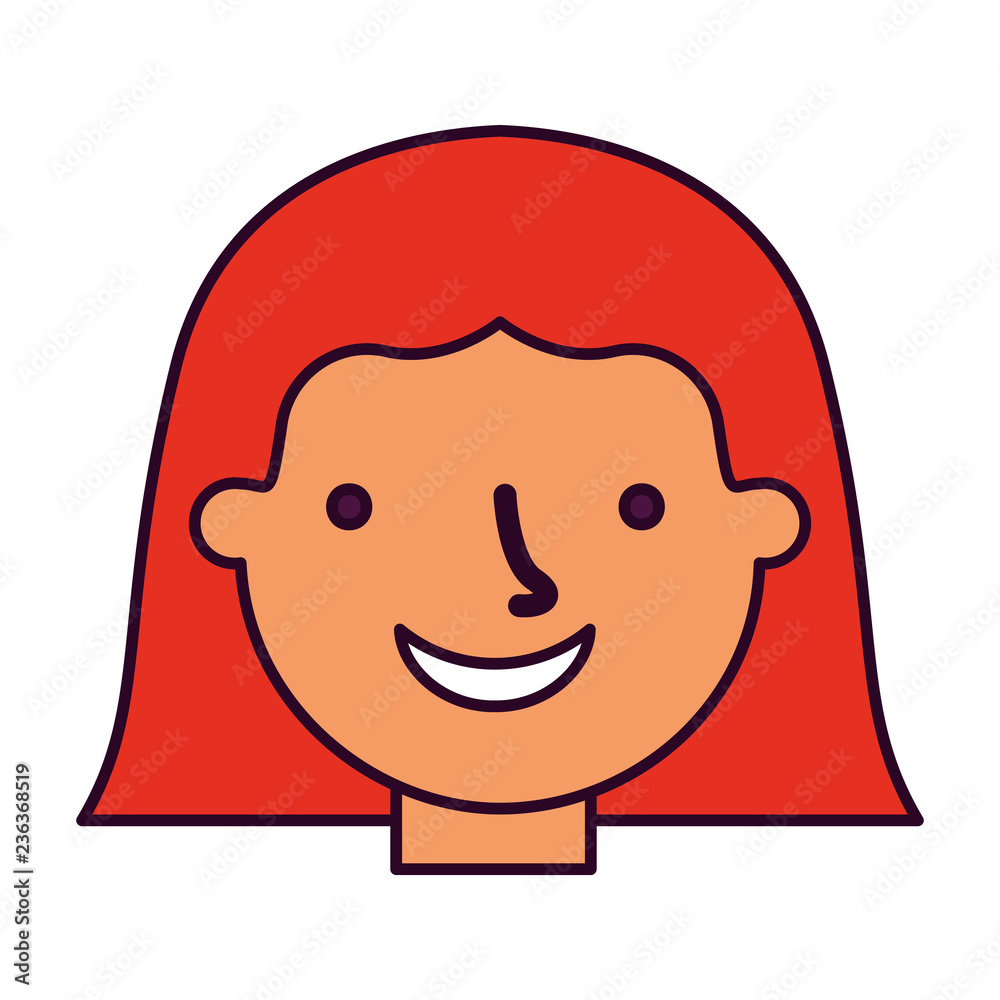 woman face on white background