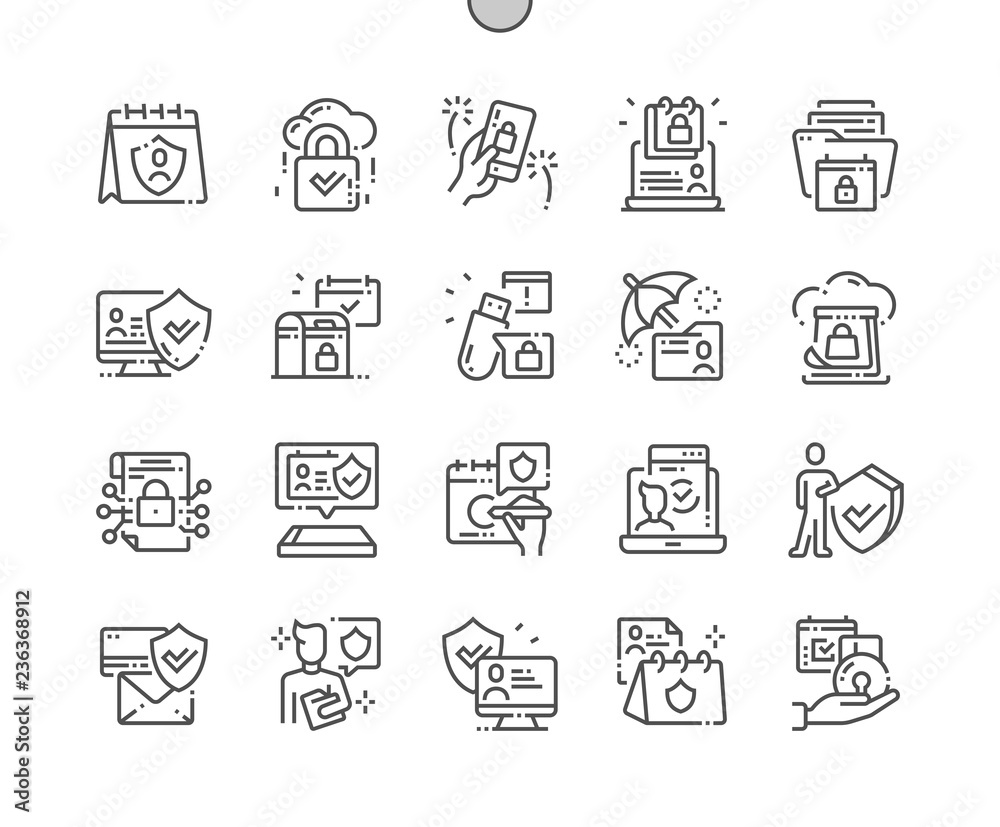 International Data Protection Day Well-crafted Pixel Perfect Vector Thin Line Icons 30 2x Grid for Web Graphics and Apps. Simple Minimal Pictogram International Data Protection Day Well-crafted Pixel Perfect Vector Thin Line Icons 30 2x Grid for Web Graphics and Apps. Simple Minimal Pictogram