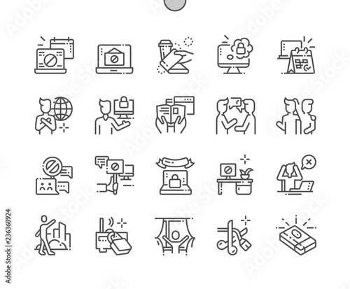 International Internet-Free Day Well-crafted Pixel Perfect Vector Thin Line Icons 30 2x Grid for Web Graphics and Apps. Simple Minimal Pictogram