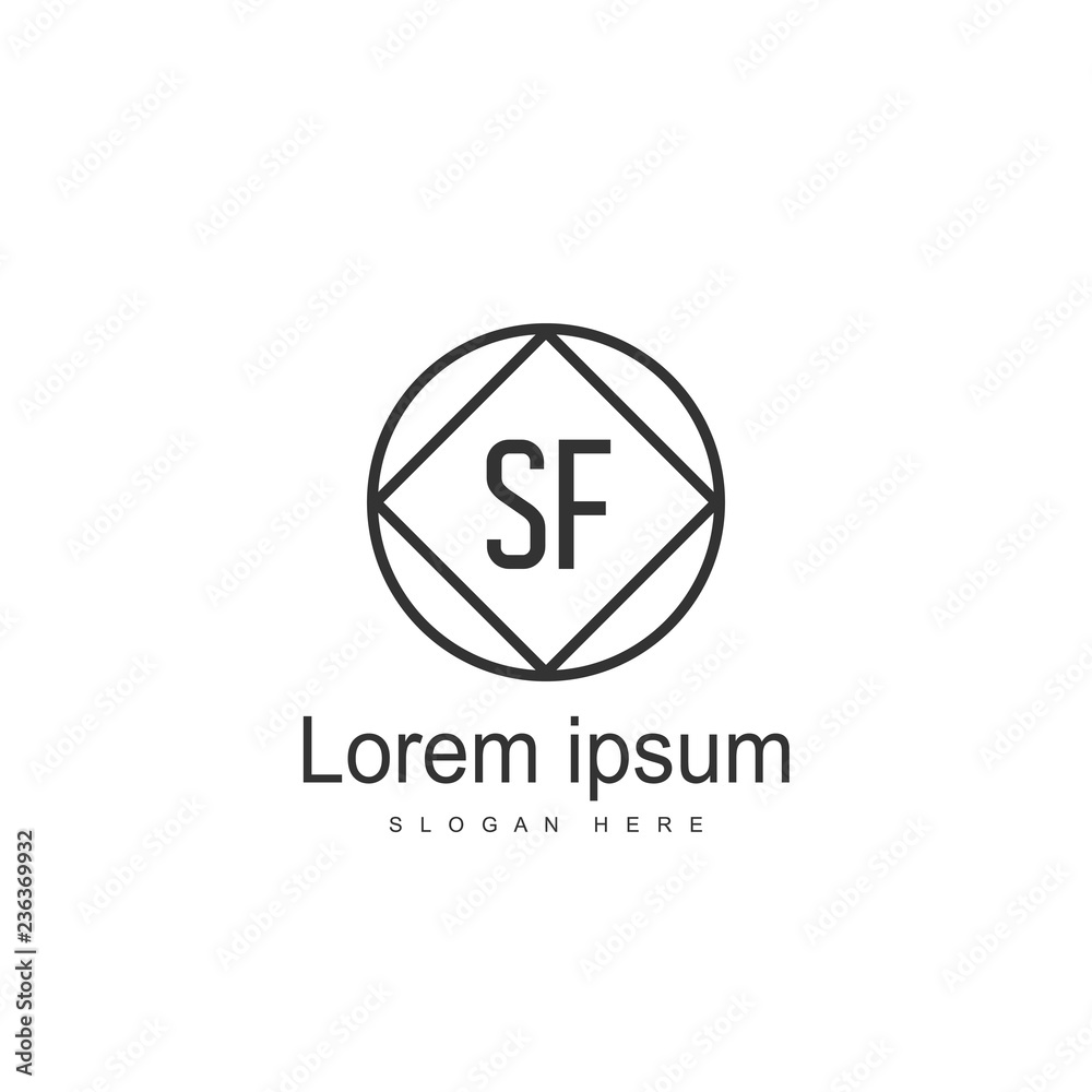 SF Logo template design. Initial logo design SF Logo template design. Initial logo design