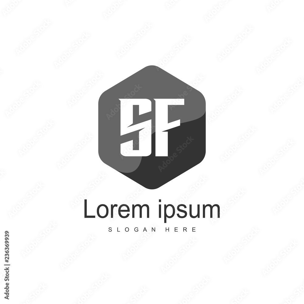 SF Logo template design. Initial logo design SF Logo template design. Initial logo design