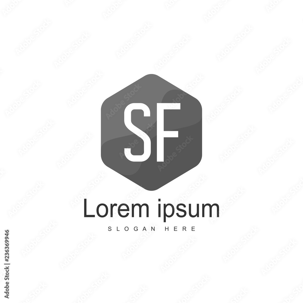 SF Logo template design. Initial logo design SF Logo template design. Initial logo design