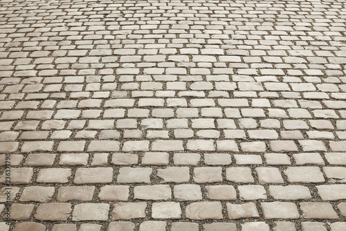 Grey granite mosaic pavement background