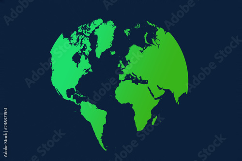 Earth globes isolated on blue background