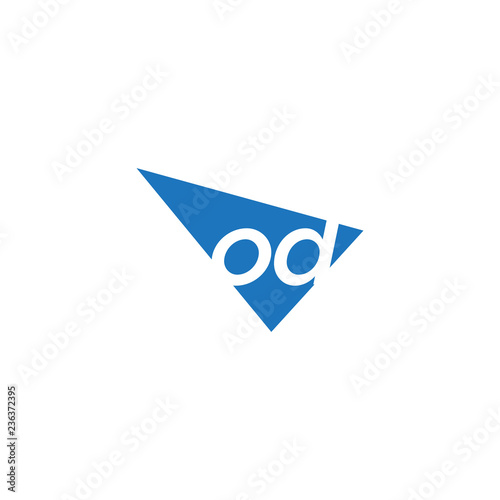 initial two letter od negative space triangle logo